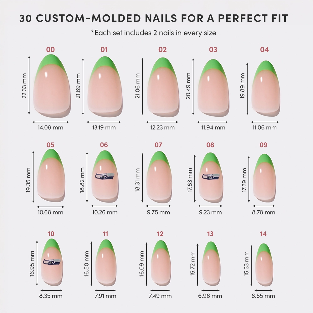 Seattle Seahawks Press-On Nail Set - Image 6